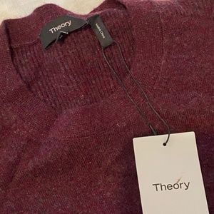 mens theory cashmere sweater in burgundy